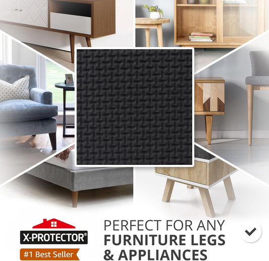 1/5" thick felt layer bonded to soft rubber for combined anti-slip grip and scratch cushioning
