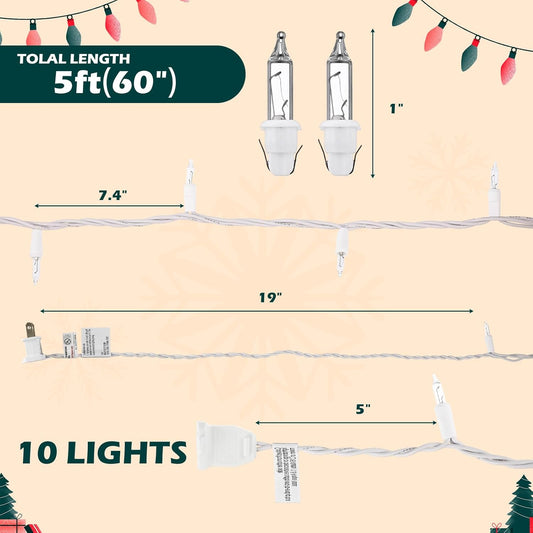 10-bulb 5ft short strand with 4-inch bulb spacing