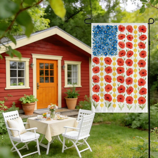 100% machine-washable spun polyester with double-stitched panels for weather resistance