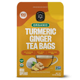 FGO Organic Turmeric Ginger Tea – 100-Count Office Tea Station Stock for Shared Break Room Focus