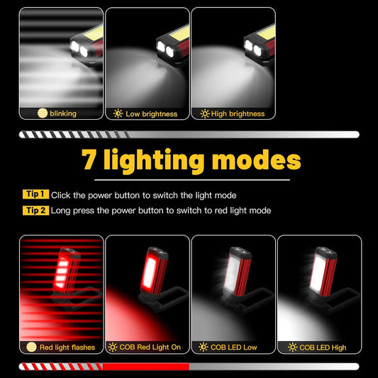 1000-lumen max output from 2 xpe leds, 24 cob white leds, and 12 cob red leds