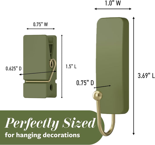12 adhesive strips included (4 for hooks, 8 for clips)