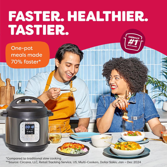 13 customizable one-touch smart programs covering soups, cakes, meats, and more
