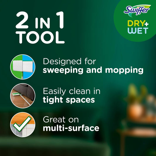 14 dry sweeping cloths with thousands of microscopic fibers for trap + lock dirt capture