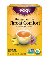 Yogi Tea Honey Lemon Throat Comfort – Caffeine-Free Herbal Tea for Clear Voice During Long Workdays