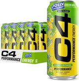 C4 Energy Drink Jolly Rancher Green Apple – Outdoor Trail Running Pre-Workout, Portable 16oz Zero Sugar Energy for Active Lifestyles