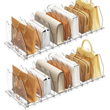 SPACEKEEPER Adjustable Shelf Divider Set – Stylish Valentine's Day Gift for Her, Clear Acrylic Purse and Closet Organizer