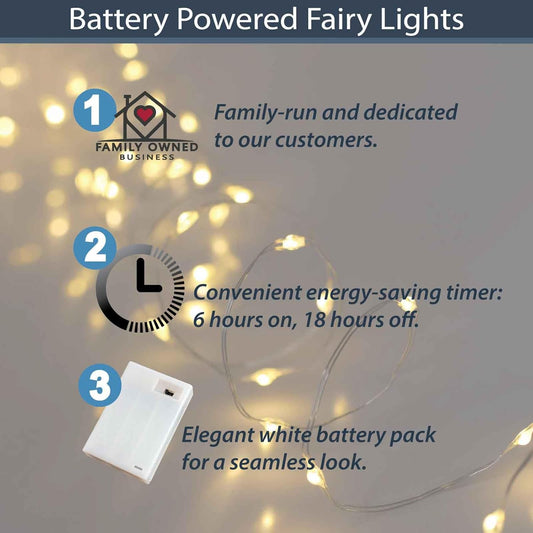 3 aa battery power with 1ft lead from battery pack to first bulb