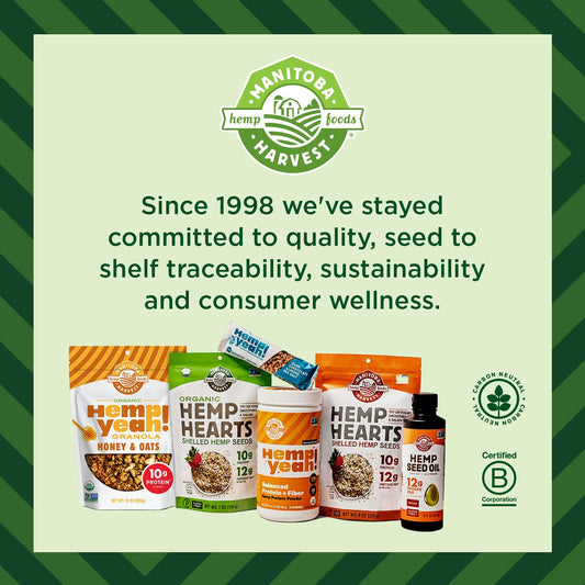 3 g plant-based protein and 4.5 g omegas 3 & 6 per 15 g serving