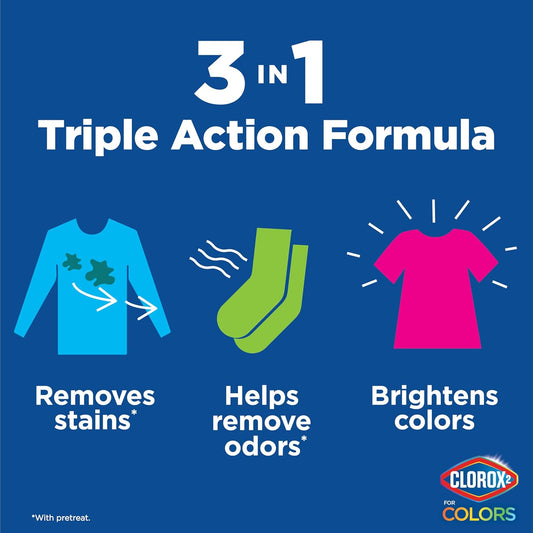 3-in-1 formula combining stain remover, color brightener, and odor remover