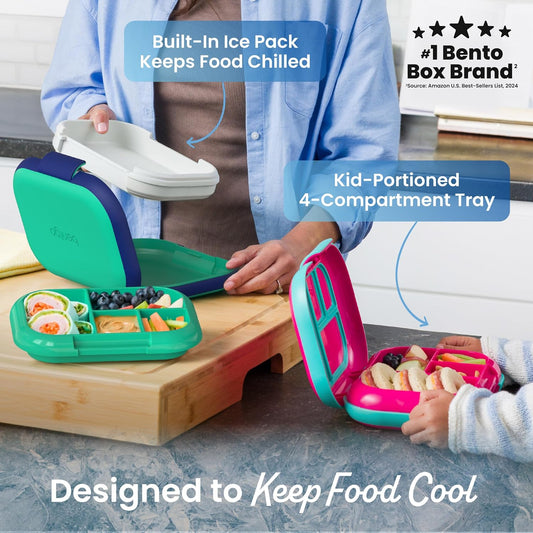 4-compartment tray with 3.3-cup capacity and optional divider for flexible portions