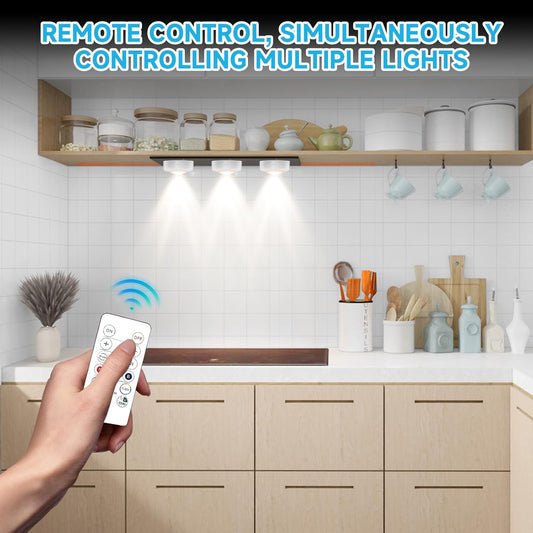 4-level dimmable brightness adjustable via remote +/- buttons