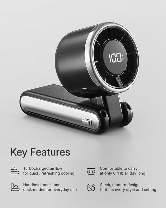 5 adjustable speed gears up to 9 m/s with 7-blade turbo and brushless motor