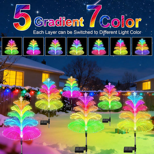 5-layer fiber optic tree with 7 color-changing leds controlled independently per tier