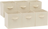 Amazon Basics Collapsible Fabric Storage Cubes Organizer with Handles, Designer-Friendly Storage Bins for Bedroom Decor and Living Room Display, 10.5-Inch 6-Pack