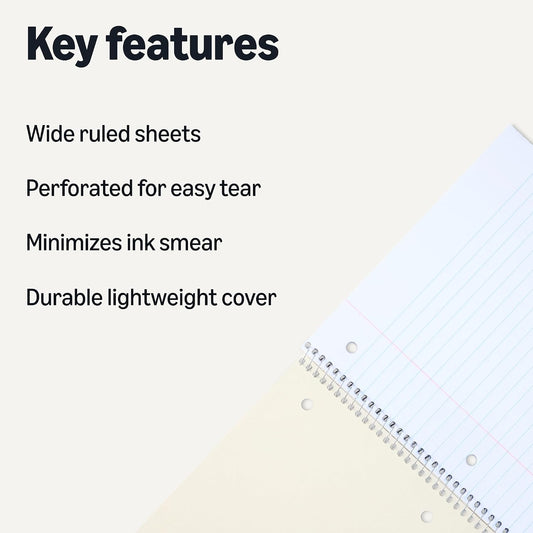 70 wide-ruled sheets per notebook (140 pages)