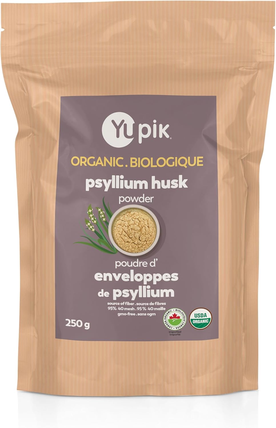 8.8 oz resealable pouch with coarse-milled psyllium husk at 95% purity