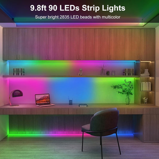 90 leds across 9.8ft of flexible strip