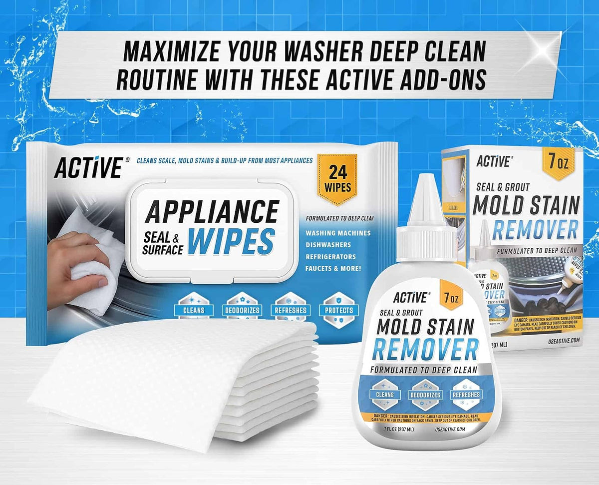 ACTIVE Laundry Machine Cleaner for Pets – Neutral, Unscented Tablets in Minimal Refillable Storage, 24-Pack Supply