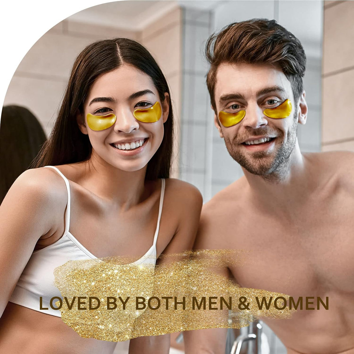adhesive gel format that conforms to under-eye, brow, nasolabial, and neck areas