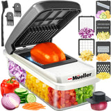 Mueller Mandoline Slicer with Protective Food Pusher – Safe Way to Slice and Dice for Seniors and First-Time Cooks, No Power Required