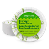Amazon Basics Everyday Disposable Paper Plates – Sturdy Disposable Plates for Pool Parties, Grill Nights, and Patio Gatherings, 100 Count