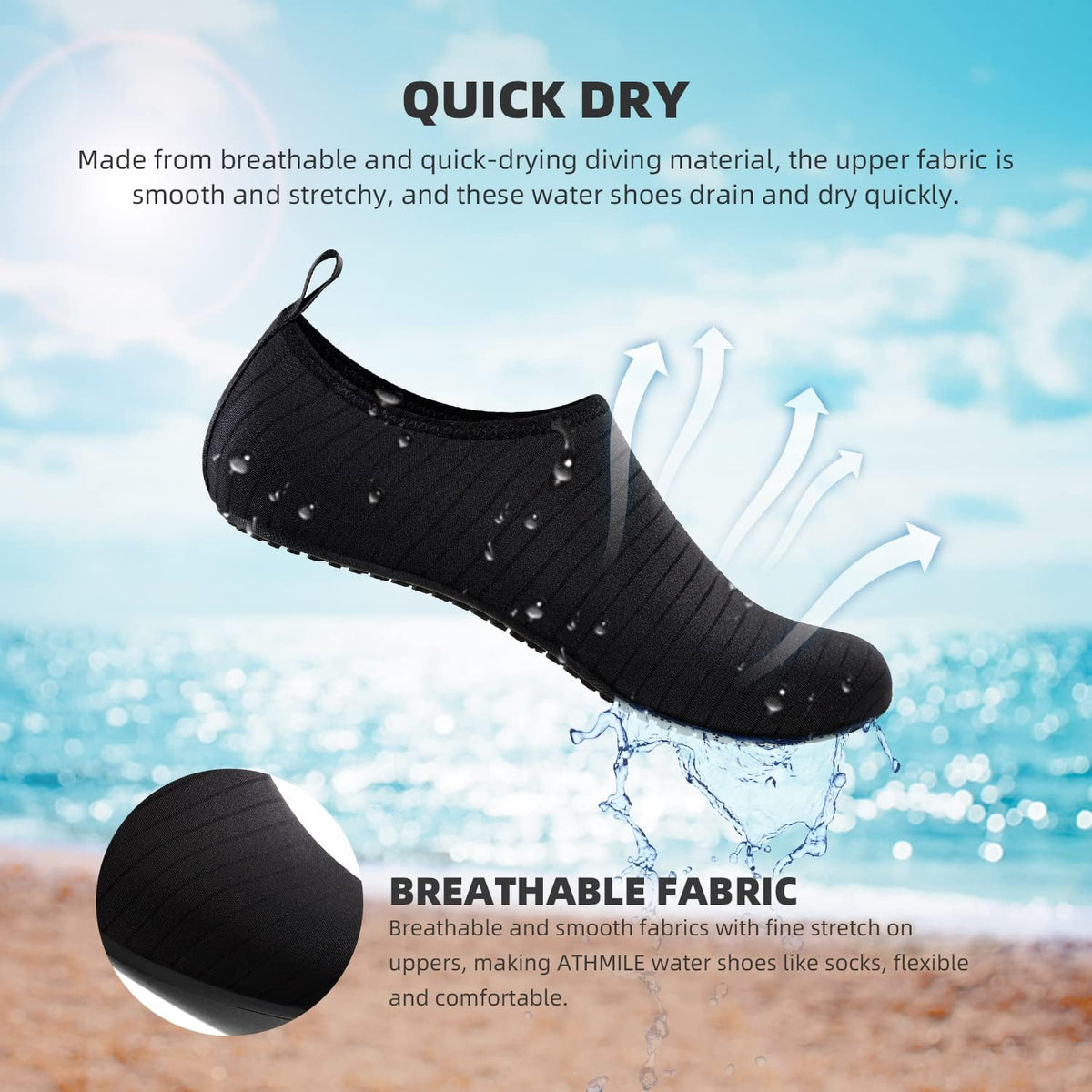 AquaTrek Breathable Aqua Socks, Lightweight Pool Footwear for Mindful Swim Sessions and Wellness Retreats