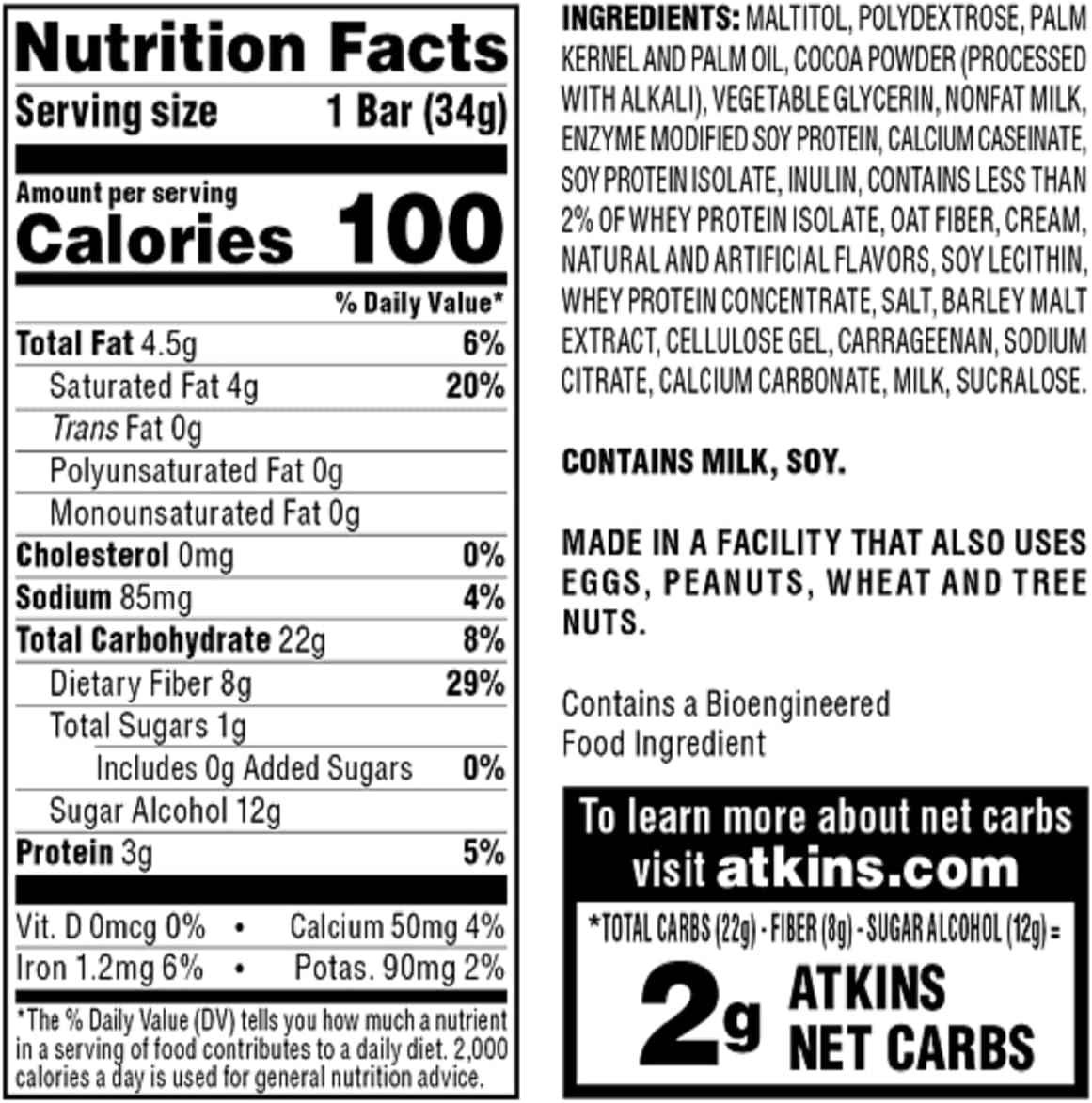 Atkins Endulge Chocolate Caramel Mousse Bar – Thoughtful Keto Gift for Her, 5 Count Carton