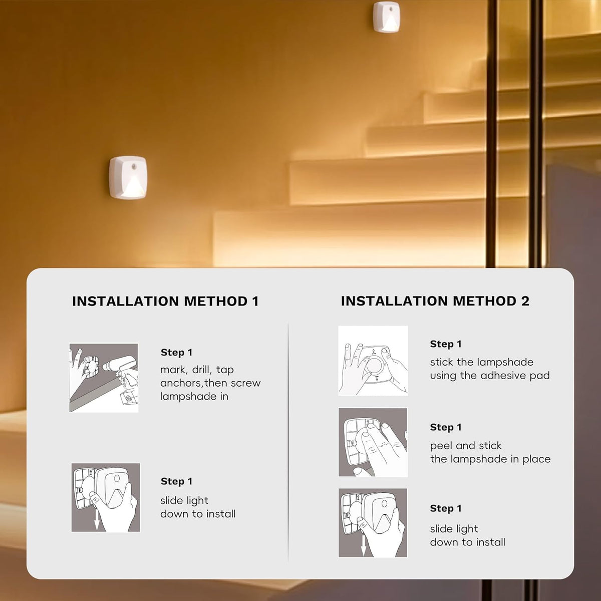 Aurora Glow Motion Night Lights – Warm White Ambient Lighting for Cozy Bedrooms and Living Rooms