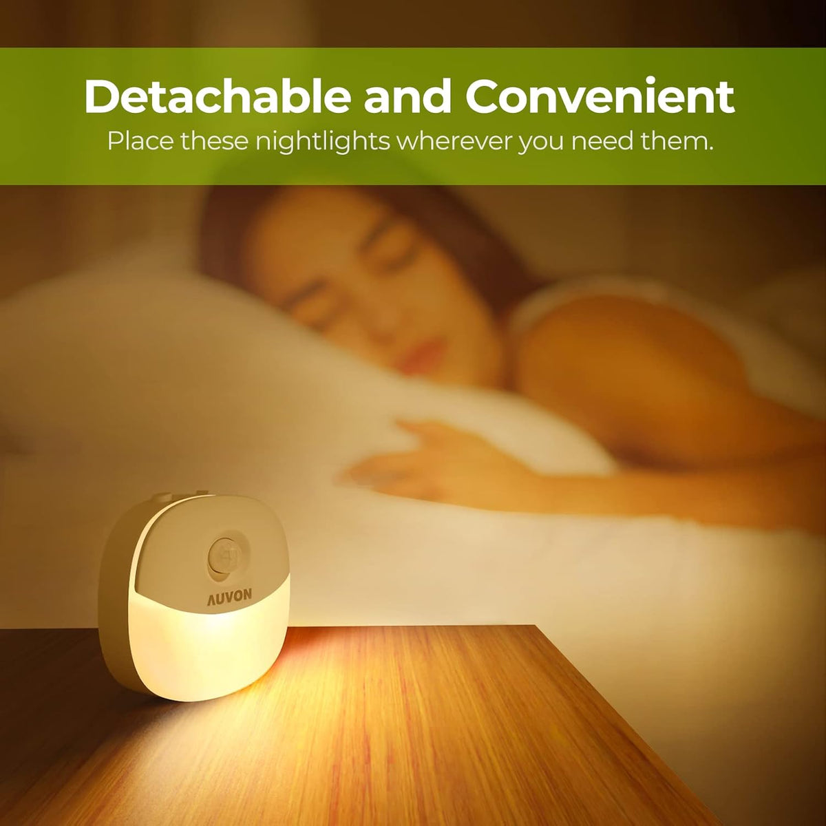 AUVON Rechargeable Night Light for Nursery – Soft Warm Glow for Midnight Feedings and Diaper Changes