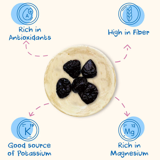available in standard and probiotic-infused prune varieties