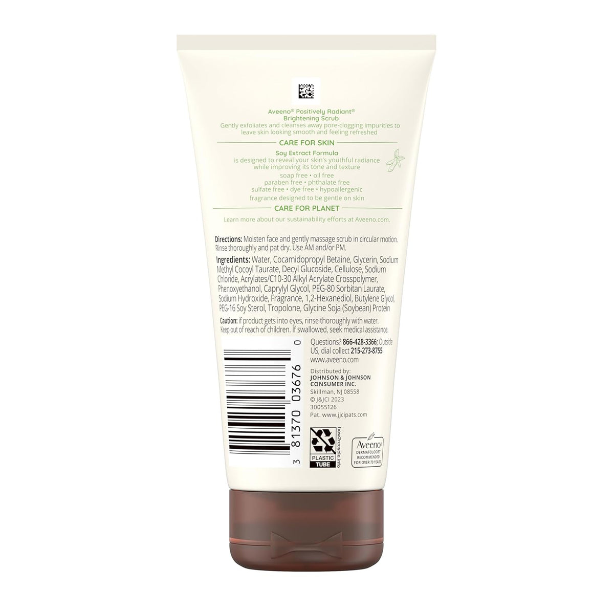 Aveeno Positively Radiant Brightening Scrub for Calming Daily Wellness and Self-Care Routines