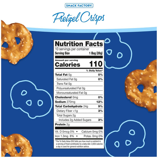baked, thin pretzel-crisp format — flat rather than traditional twisted shape