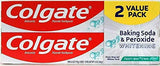 Colgate Baking Soda and Peroxide Whitening Toothpaste, Frosty Mint – Self-Care Nightly Brushing Ritual for a Brighter Smile, Twin Pack 12 Fl Oz