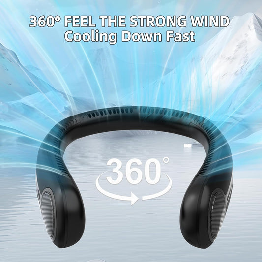 bladeless twin-motor design with 360° airflow and 150% upgraded air volume