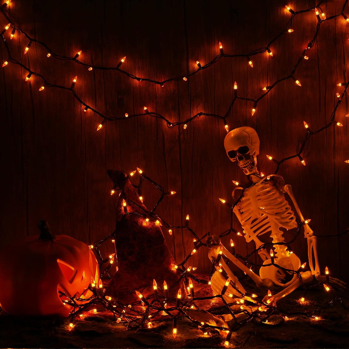 Brizled Candy Corn String Lights – Child-Safe Kids Bedroom Window Decor, Flameless Family Halloween Glow