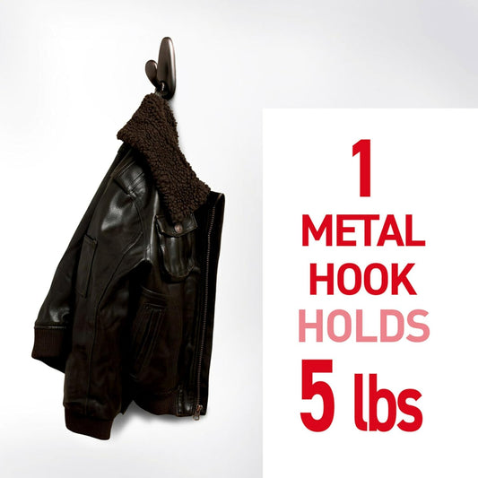 brushed nickel metal hook construction with refined, non-plastic appearance