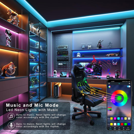 built-in high-sensitivity music sensor for real-time audio sync