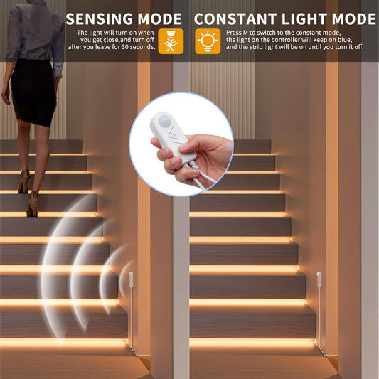 built-in infrared pir motion sensor with 120° detection range, 5m reach, and 30-second auto shutoff