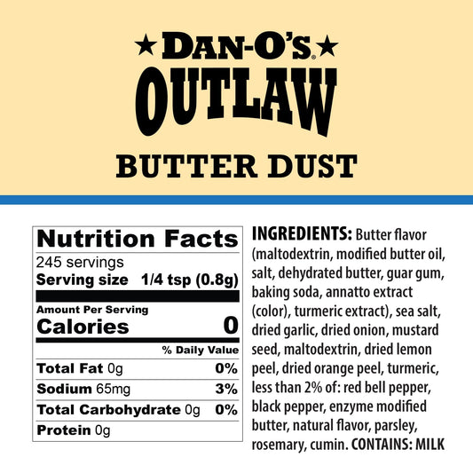 butter flavor base built from modified butter oil, dehydrated butter, and natural butter flavorings