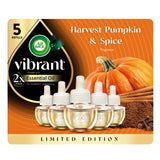 Air Wick Plug Refills Harvest Pumpkin & Spice – Flameless Alternative to Scented Candles, 5ct Essential Oils