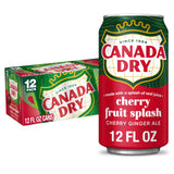 Canada Dry Cherry Ginger Ale Fruit Splash – Lightweight Cans for Road Trips and Open-Air Entertaining