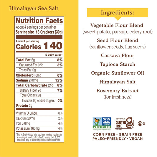 certified gluten-free, grain free, soy free, corn free, gums/emulsifiers free, non-gmo project verified, paleo-friendly, and vegan