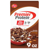 Post Premier Protein Chocolate Almond Cereal — Camping Pantry Protein Cereal, 30 oz Box of Low-Sugar Chocolate Flakes with Almonds