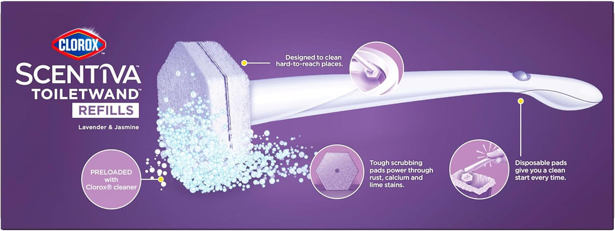 Clorox Scentiva ToiletWand Refills – Touch-Free Toilet Cleaning for Busy Family Bathrooms