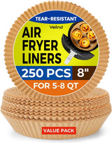 Linernest 8" Square Air Fryer Parchment 125Pcs – Understated Neutral Liner for 5-8QT Ninja Intentional Homes
