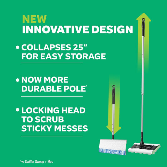 collapsible pole that shrinks to 25 inches for compact storage