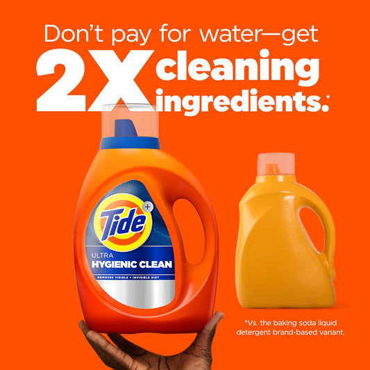 conrated formula with 2x cleaning ingredients vs. leading baking soda-based detergent