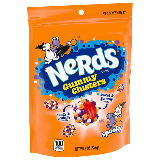 crunchy nerds shell surrounding a chewy gummy center in each cluster