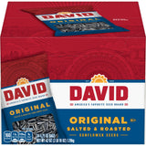 DAVID Roasted Sunflower Seeds – Portable Road Trip Snack with No Refrigeration Needed, Original Flavor, 24 Pack of 1.75oz Bags